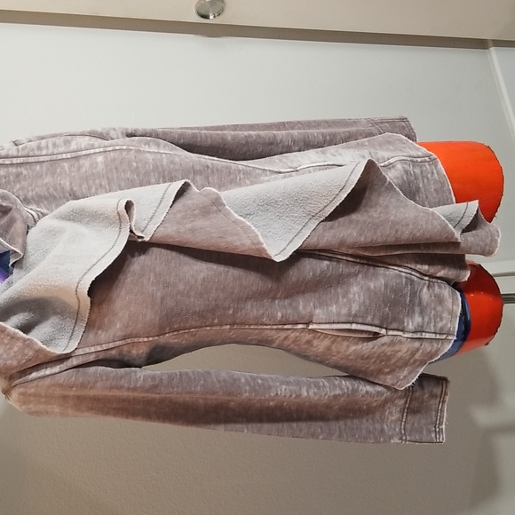 Blanc Noir Small Taupe/Champagne Draped front hoodie. - Picture 3 of 11